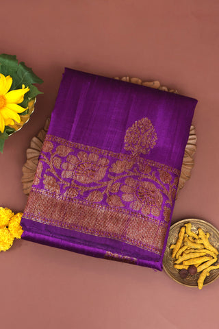 Matka Silk Purple Saree