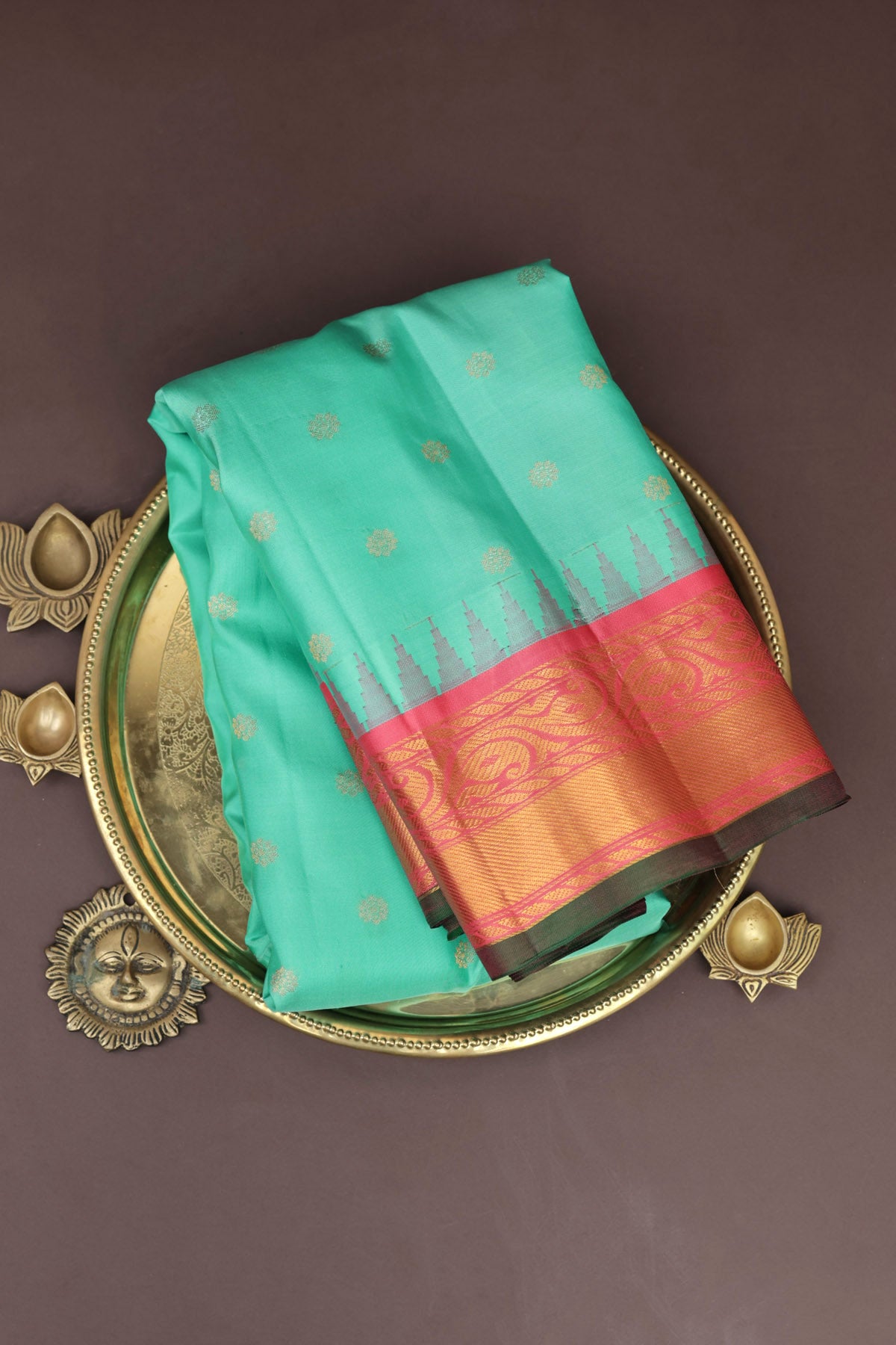 Gadwal Silk Sea Blue Saree