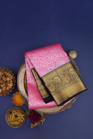 Kancheepuram Silk Pink Saree