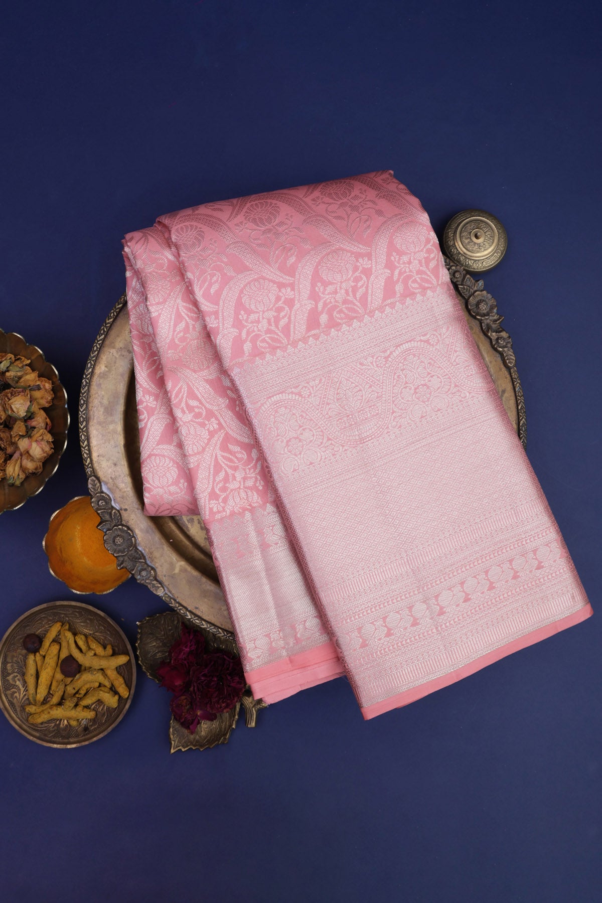 Kancheepuram Silk Baby Pink Saree