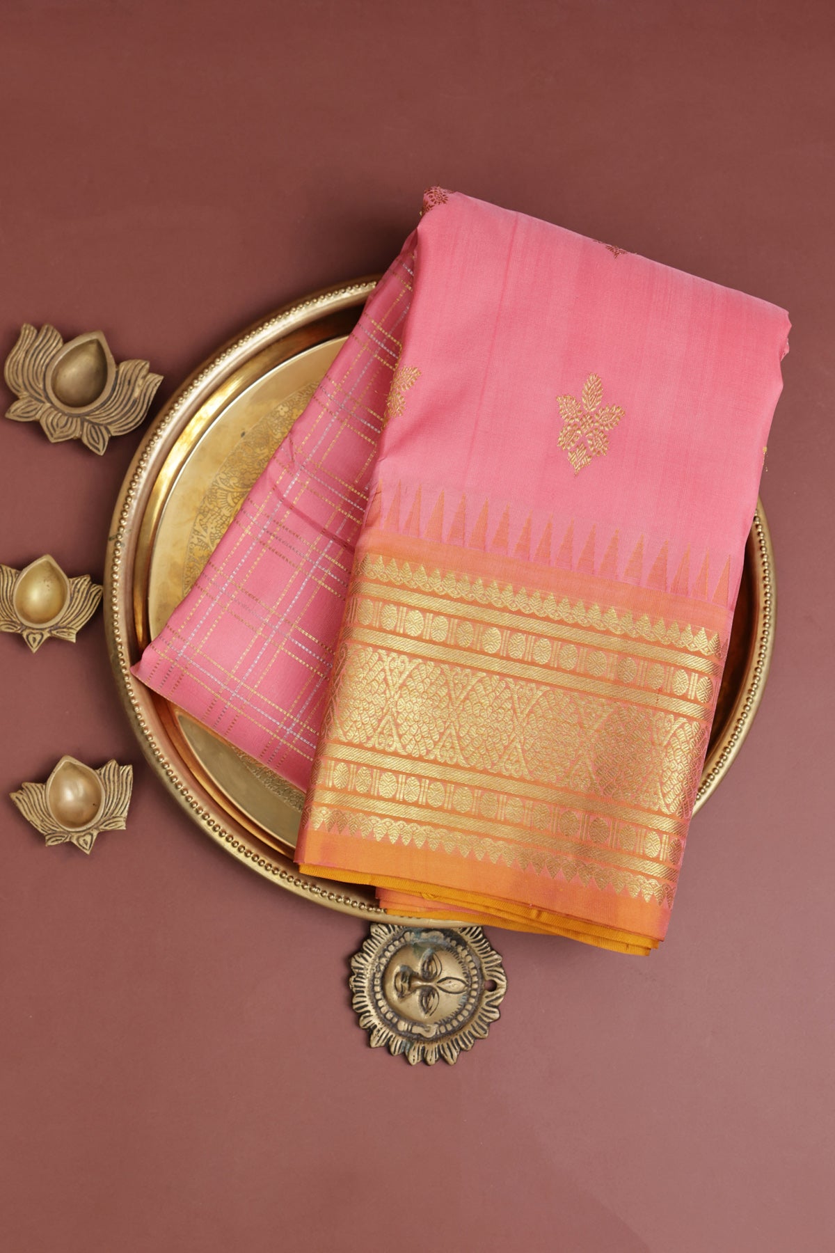 Venkatagiri Silk Light Pink Saree