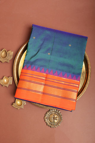 Narayanpet Silk Peacock Blue Saree