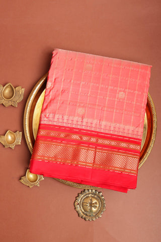 Narayanpet Silk Peach Saree