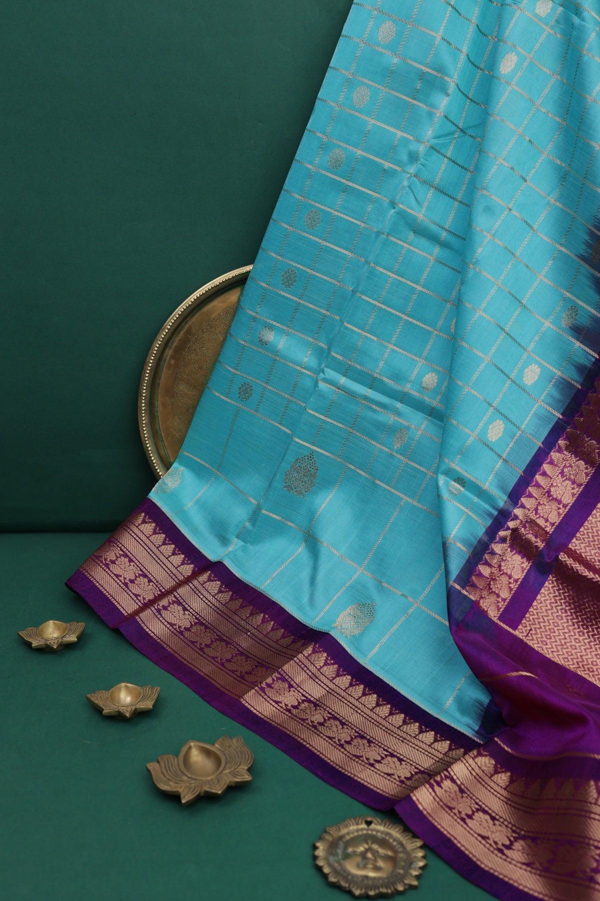 Kuppadam Sico Light Blue Saree