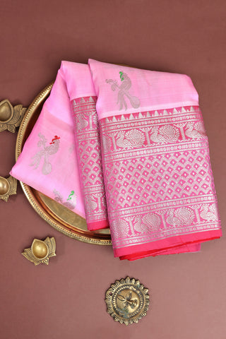 Venkatagiri Silk Light Pink Saree