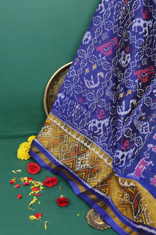 Patola Silk Royal Blue Saree