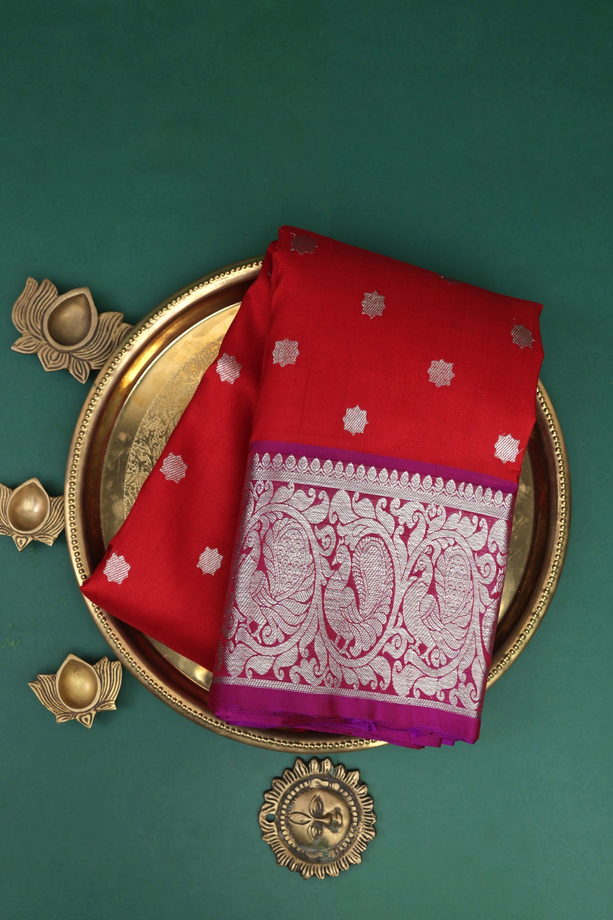 Venkatagiri Silk Red Saree