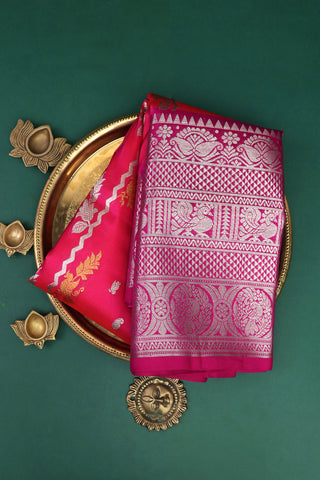 Venkatagiri Silk Peach Saree