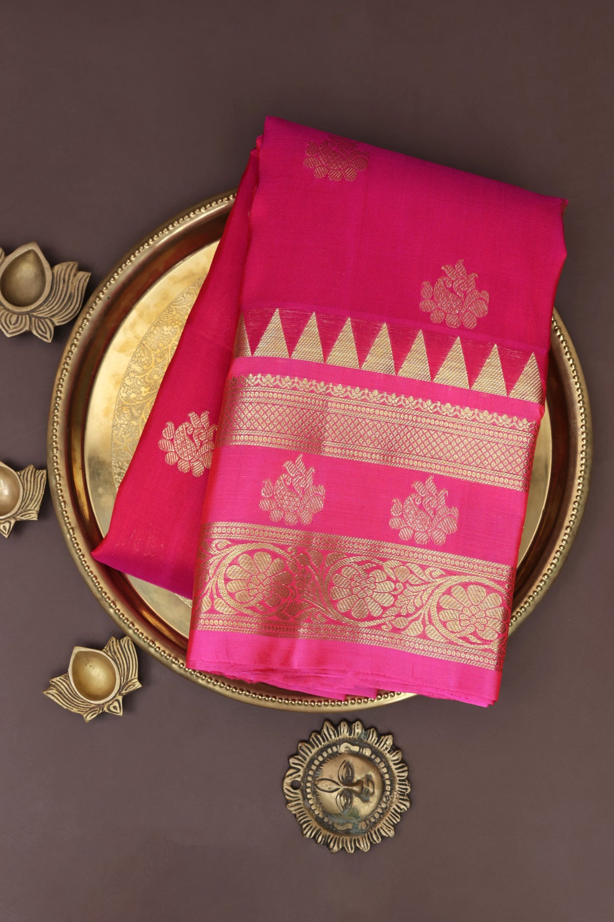 Venkatagiri Silk Rani Pink Saree