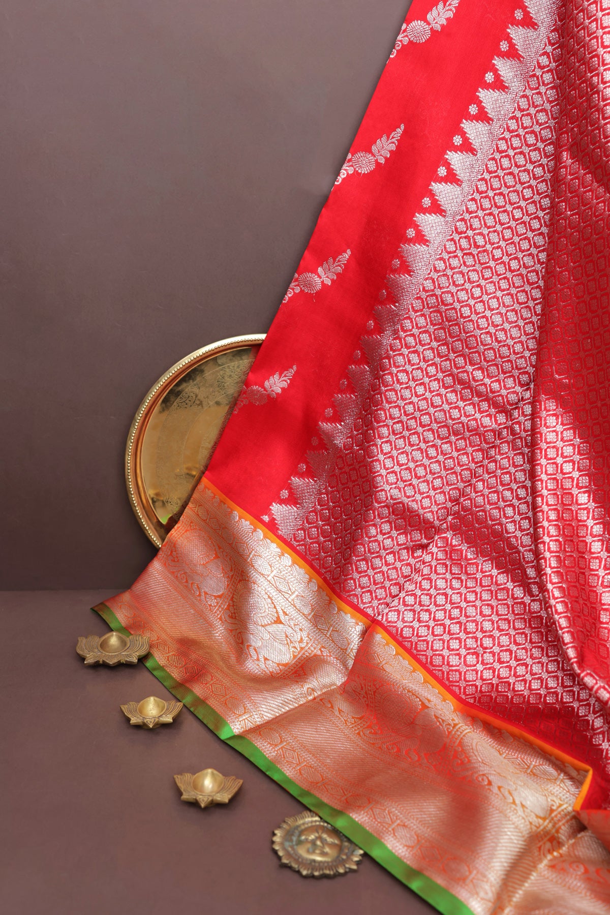 Venkatagiri Silk Red Saree