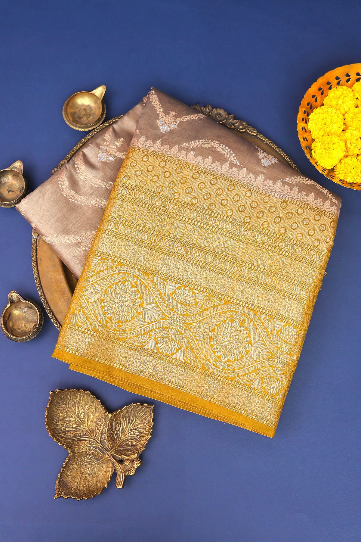 Chiniya Silk Grey Saree