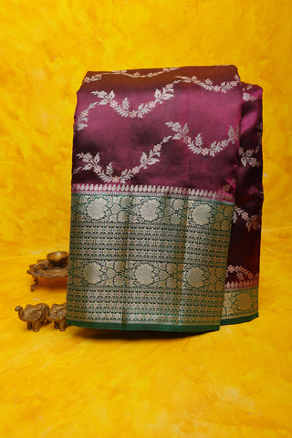 Chiniya Silk Wine Saree