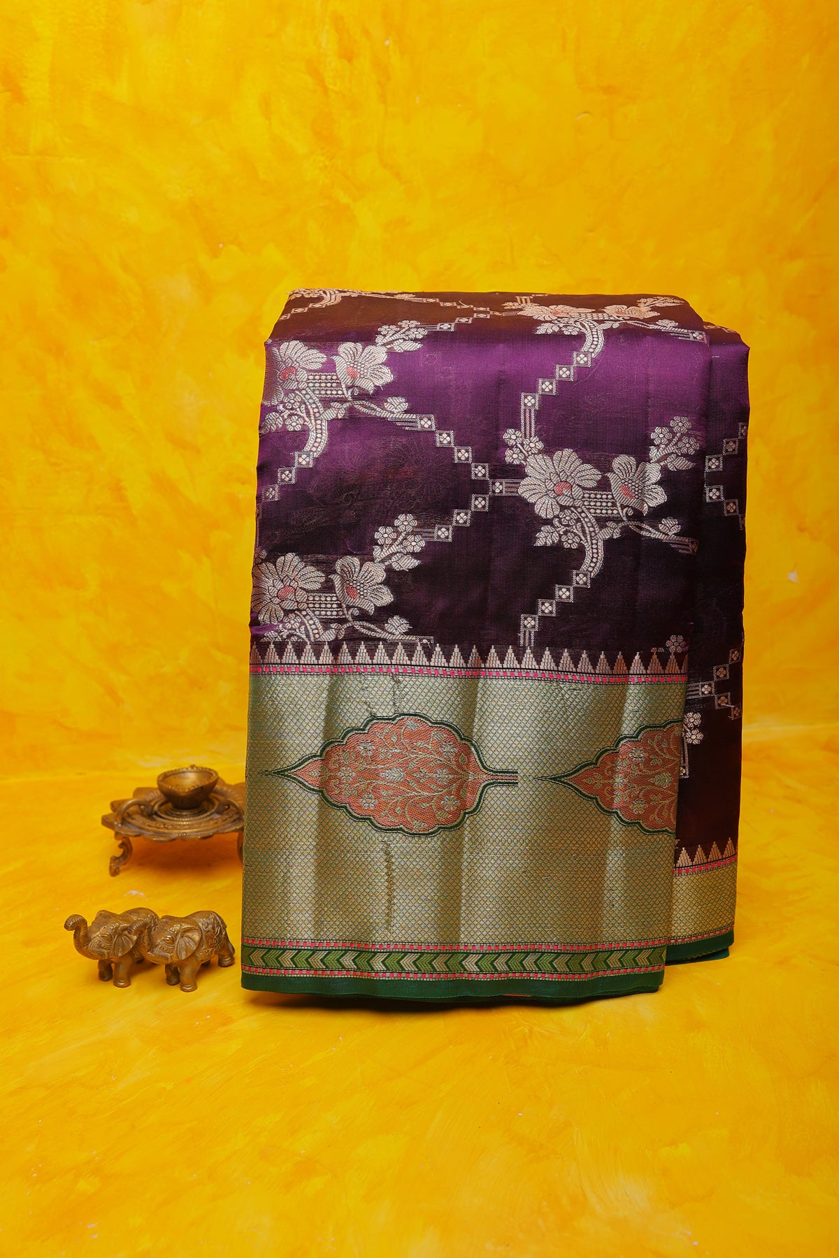 Chiniya Silk Wine Saree