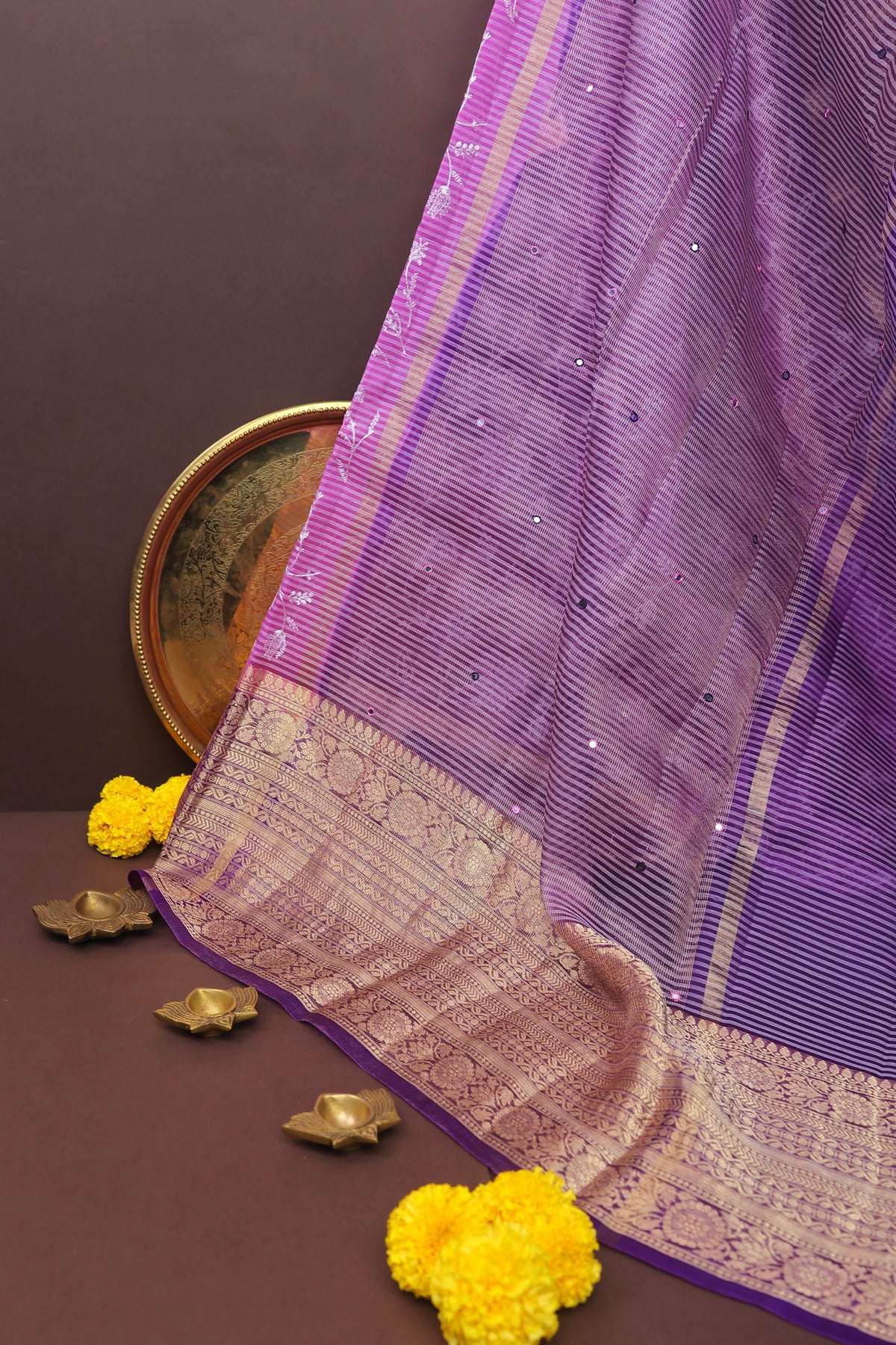 Designer Kora Pink Saree