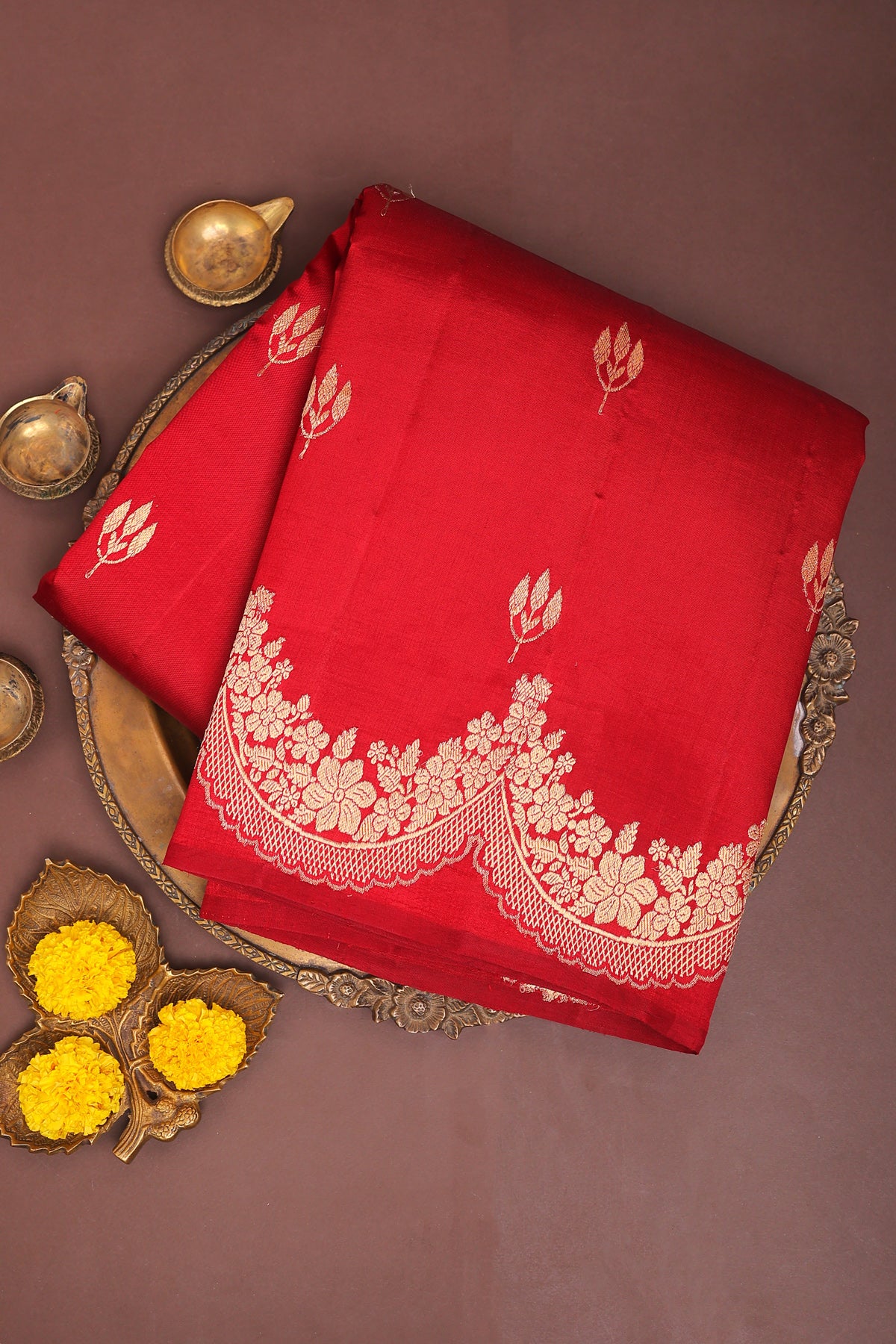 Matka Silk Red Saree