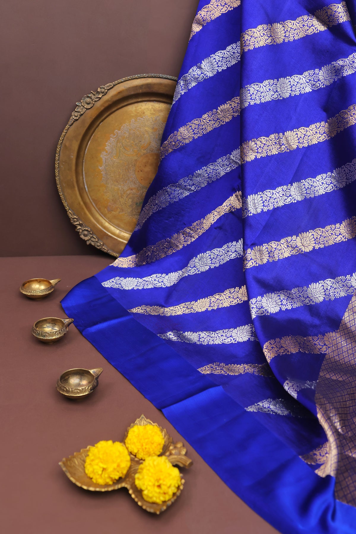 Matka Silk Royal Blue Saree