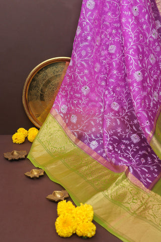 Designer Kora Violet Saree