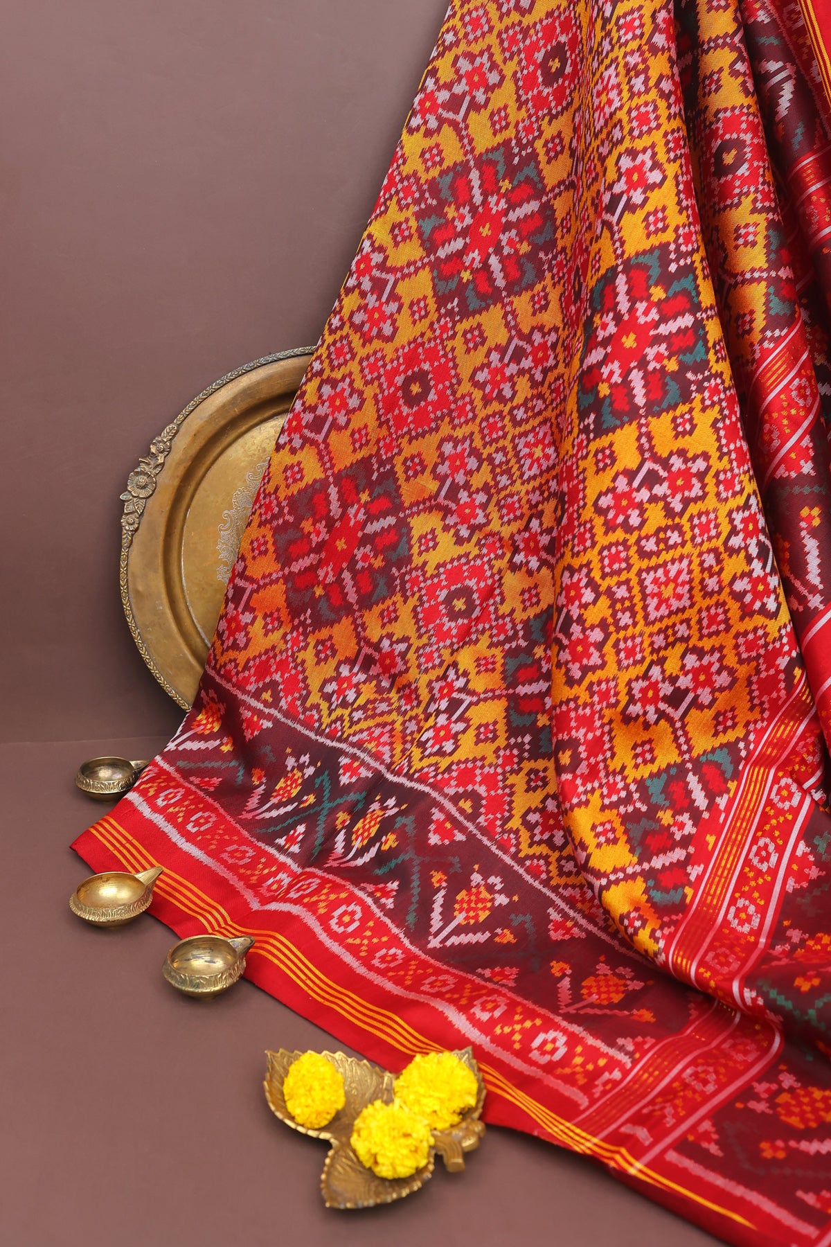 Patola Silk Mustard Saree