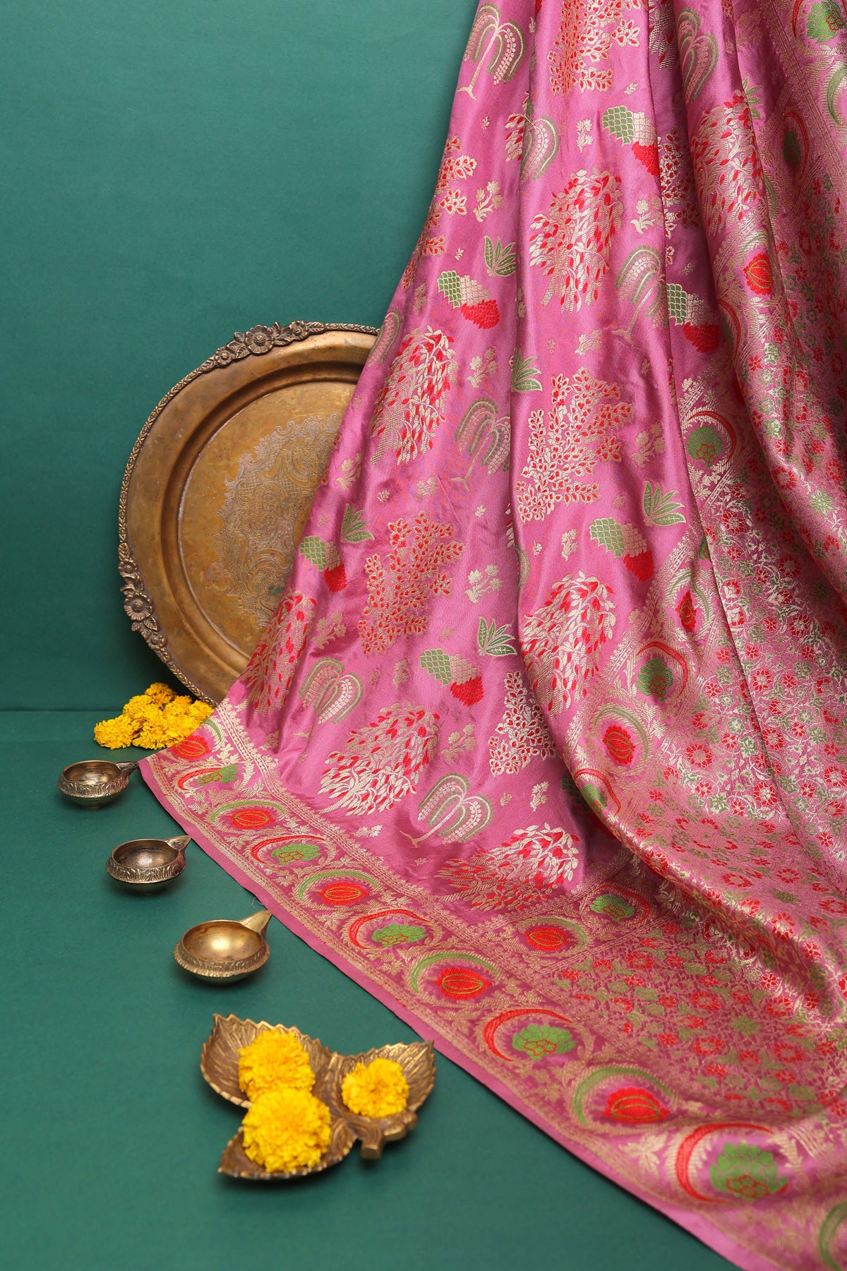 Banarasi Silk Baby Pink Saree