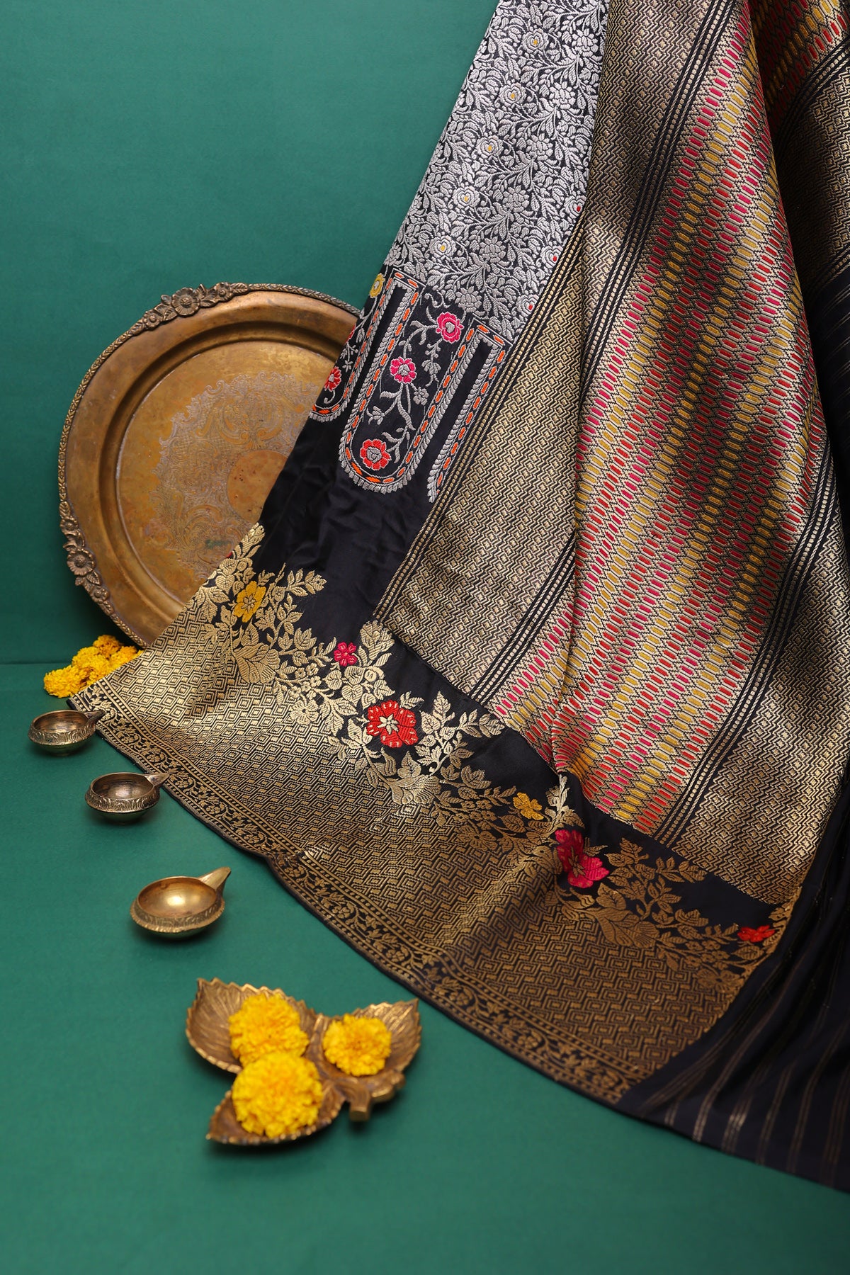 Banarasi Silk Black Saree