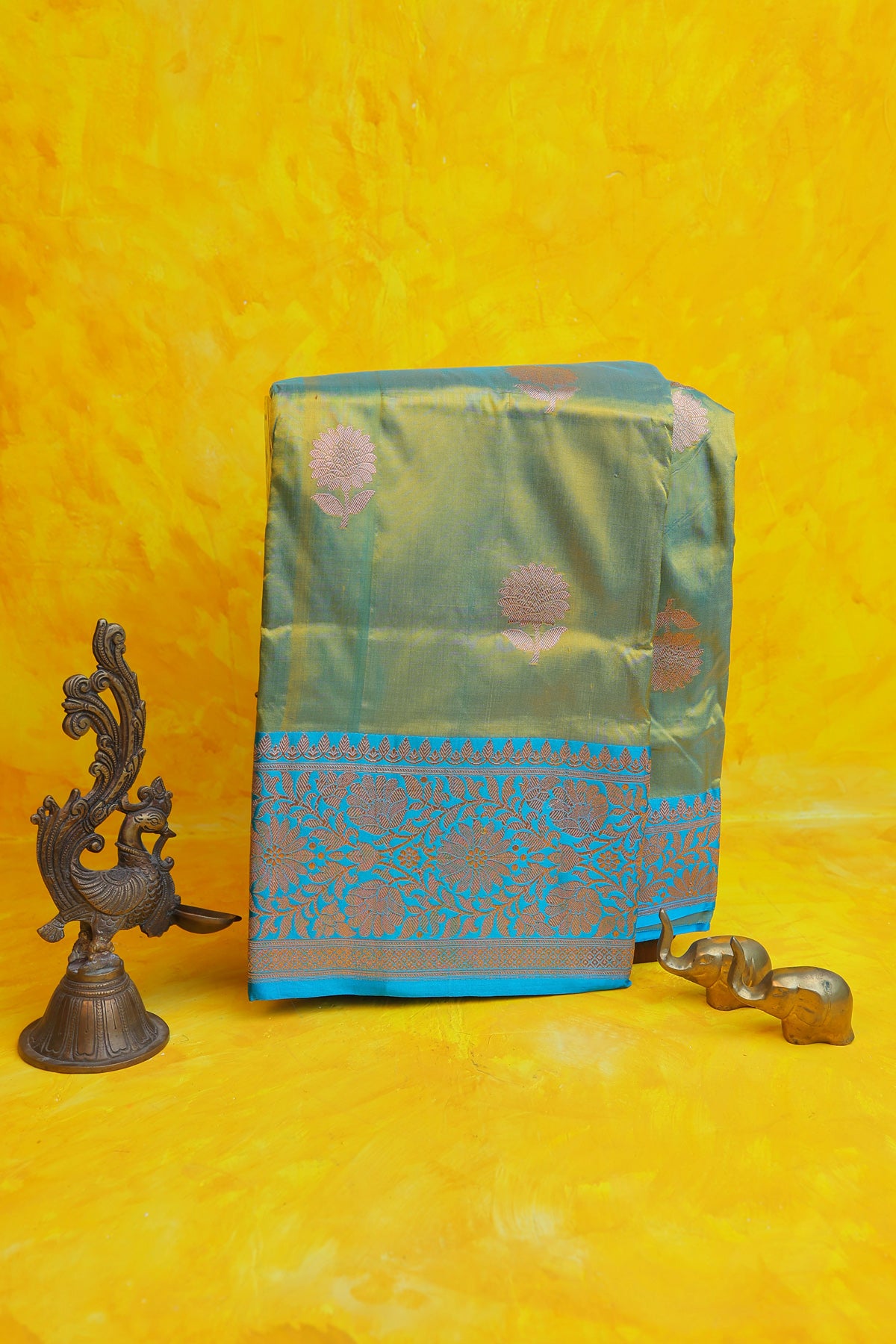 Banarasi Silk Pista Green Saree