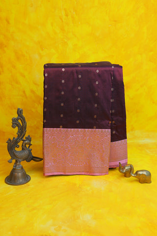 Banarasi Silk Wine Saree