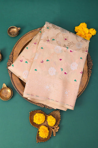 Banarasi Silk Light Peach Saree