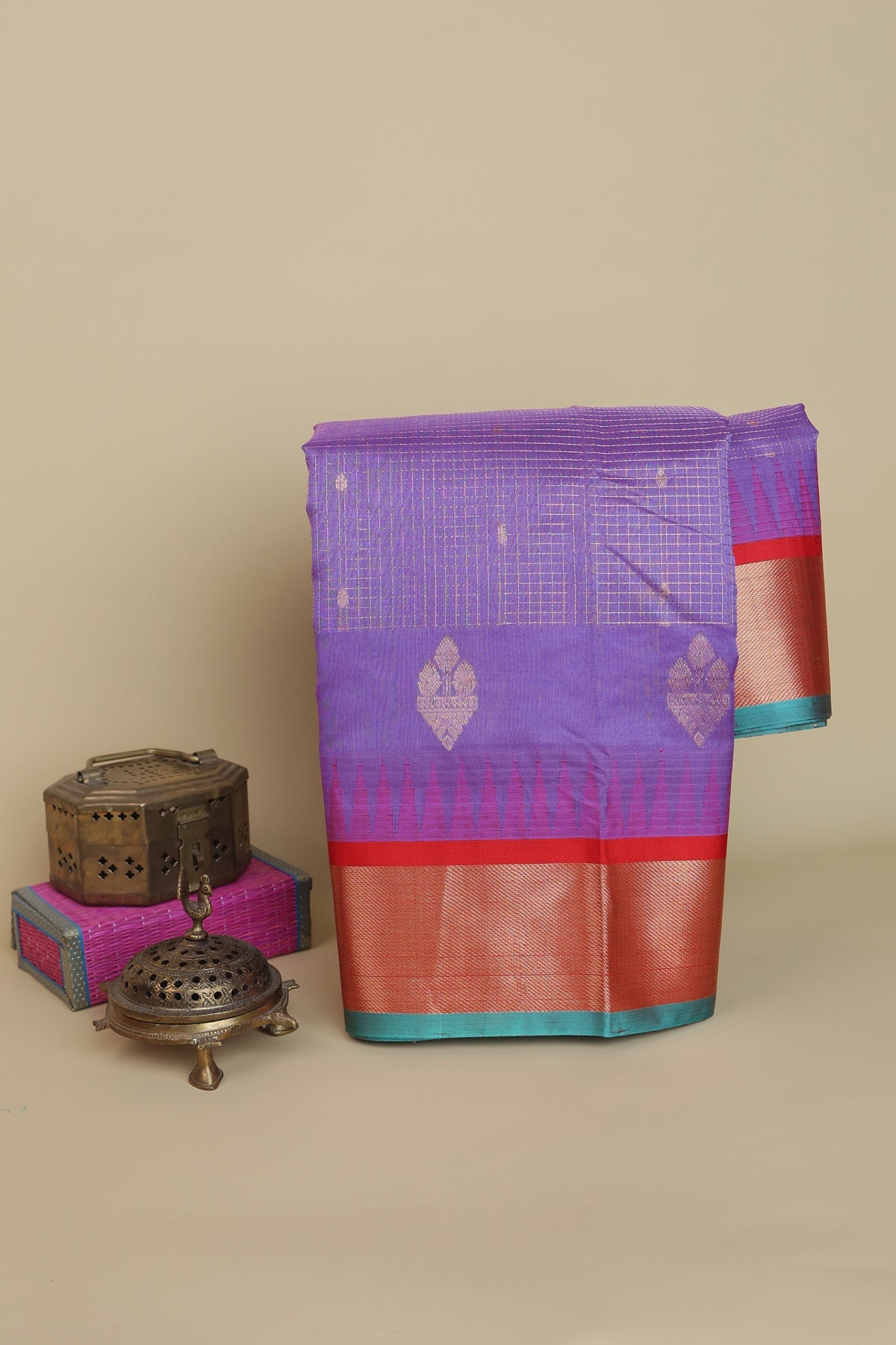 Kuppadam Silk Purple Saree