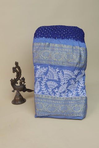 Bandhani Silk Royal Blue Saree