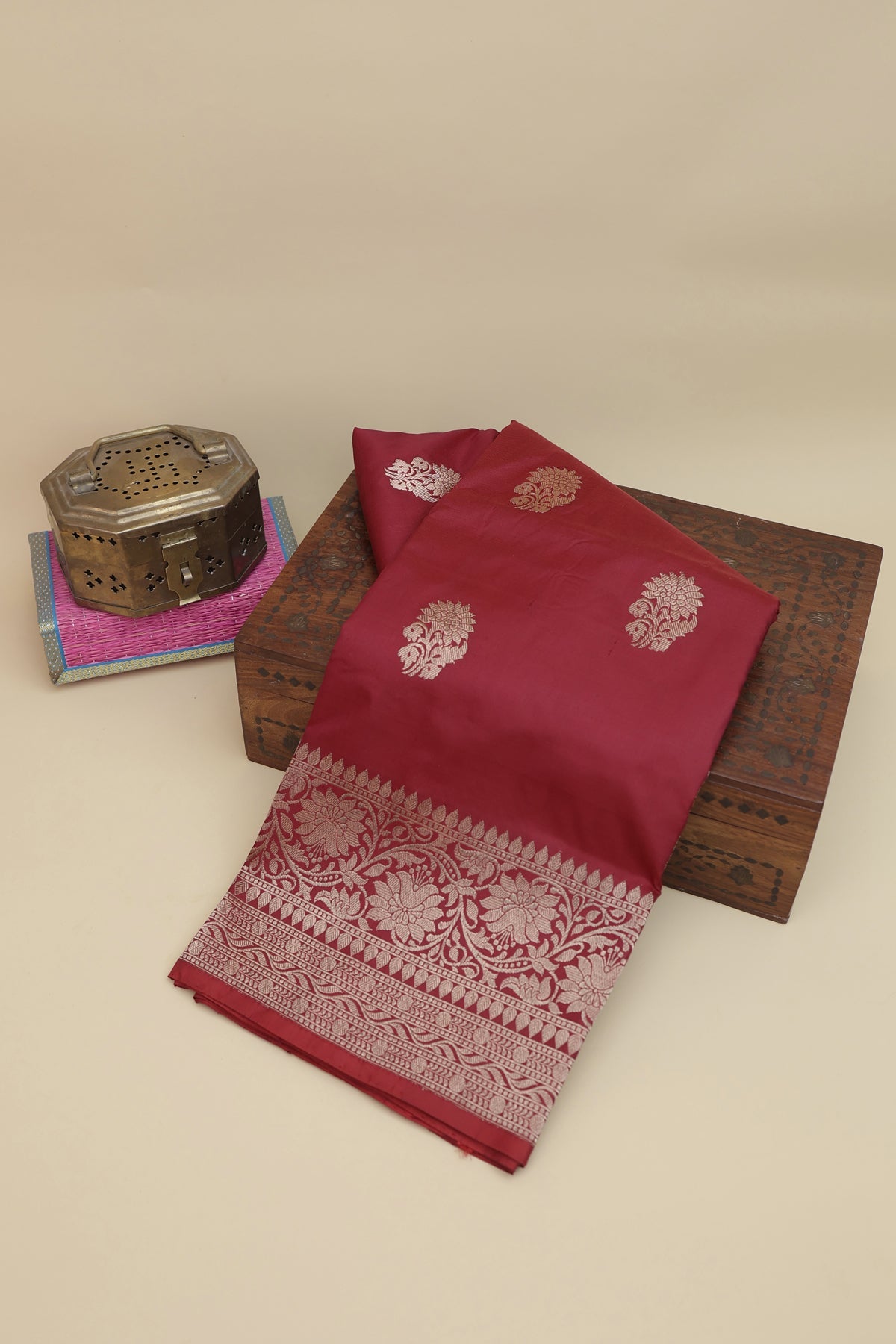 Banarasi Silk Maroon Saree