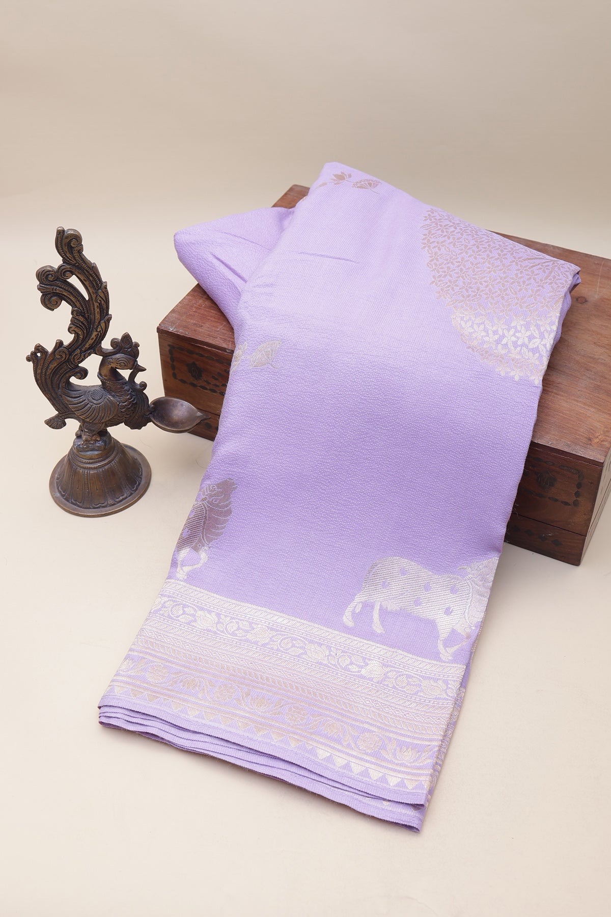 Banarasi Tussar Lavender Saree