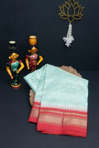 Narayanpet Silk Sea Blue Saree