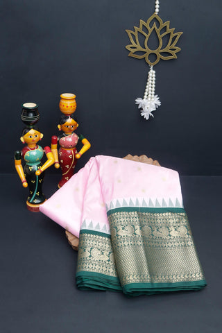 Narayanpet Silk Baby Pink  Saree