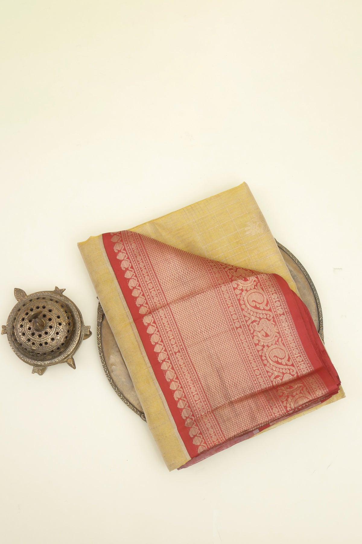 Kuppadam Sico Pale Yellow Saree