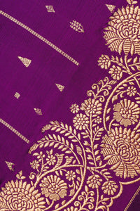 Banarasi Silk Floral Buttis Magenta Saree