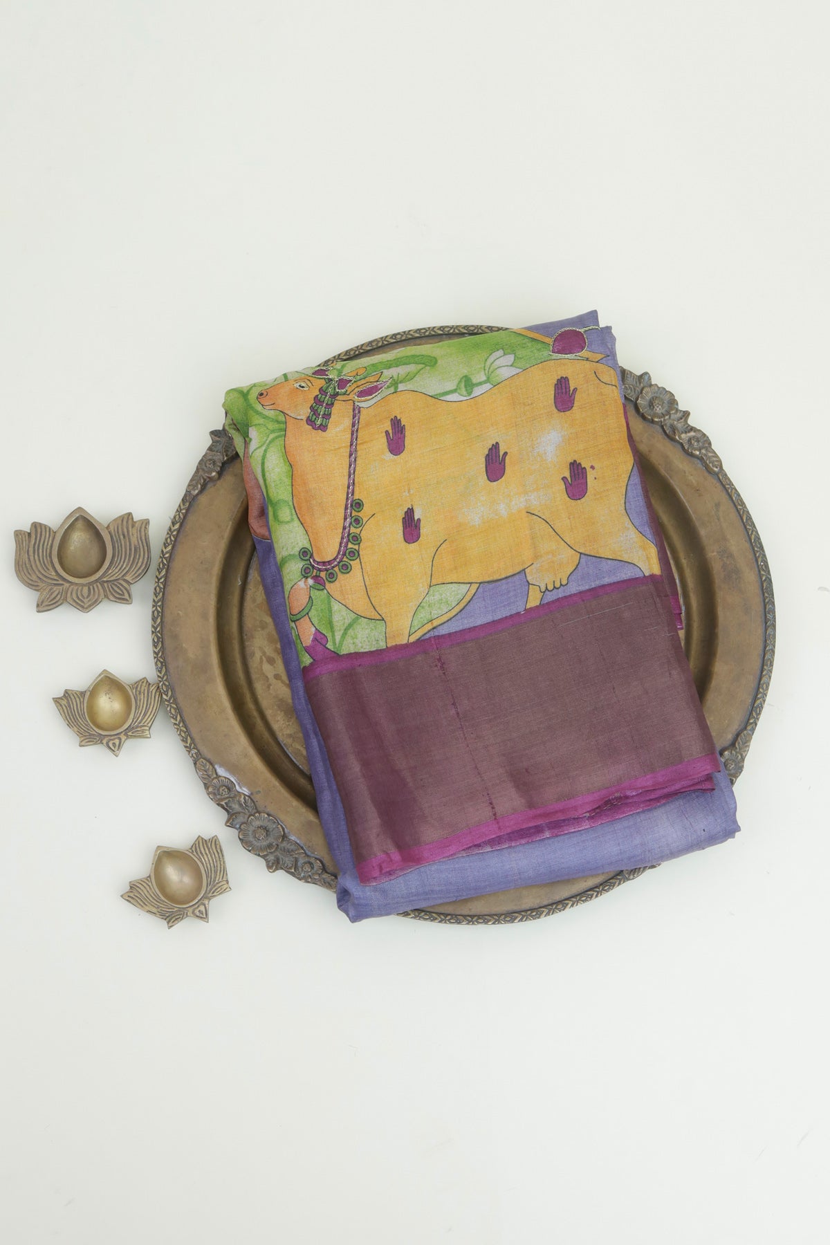 Designer Tussar Lavender Saree