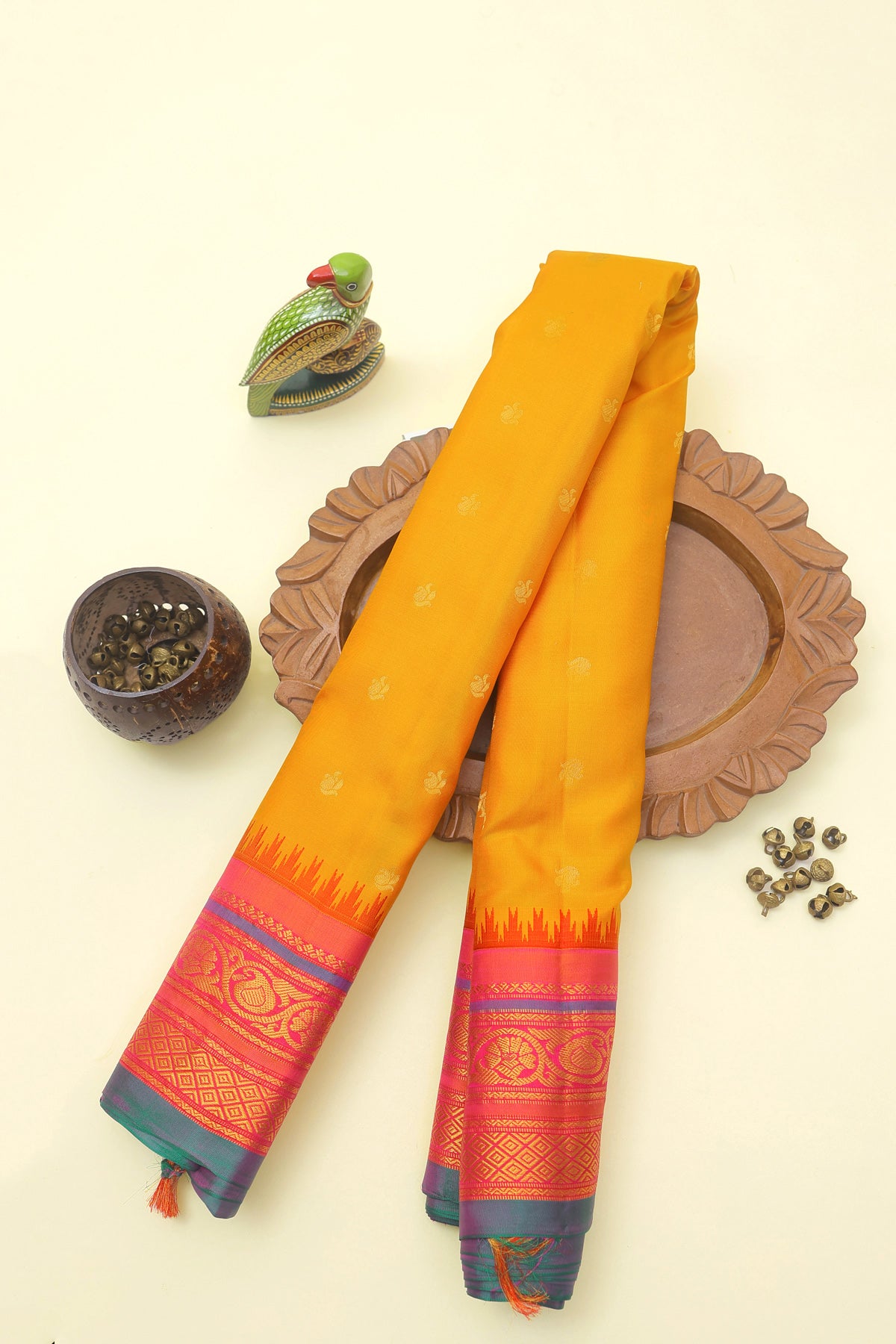 Gadwal Silk Mustard Saree