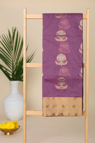 Chanderi Silk Magenta Saree