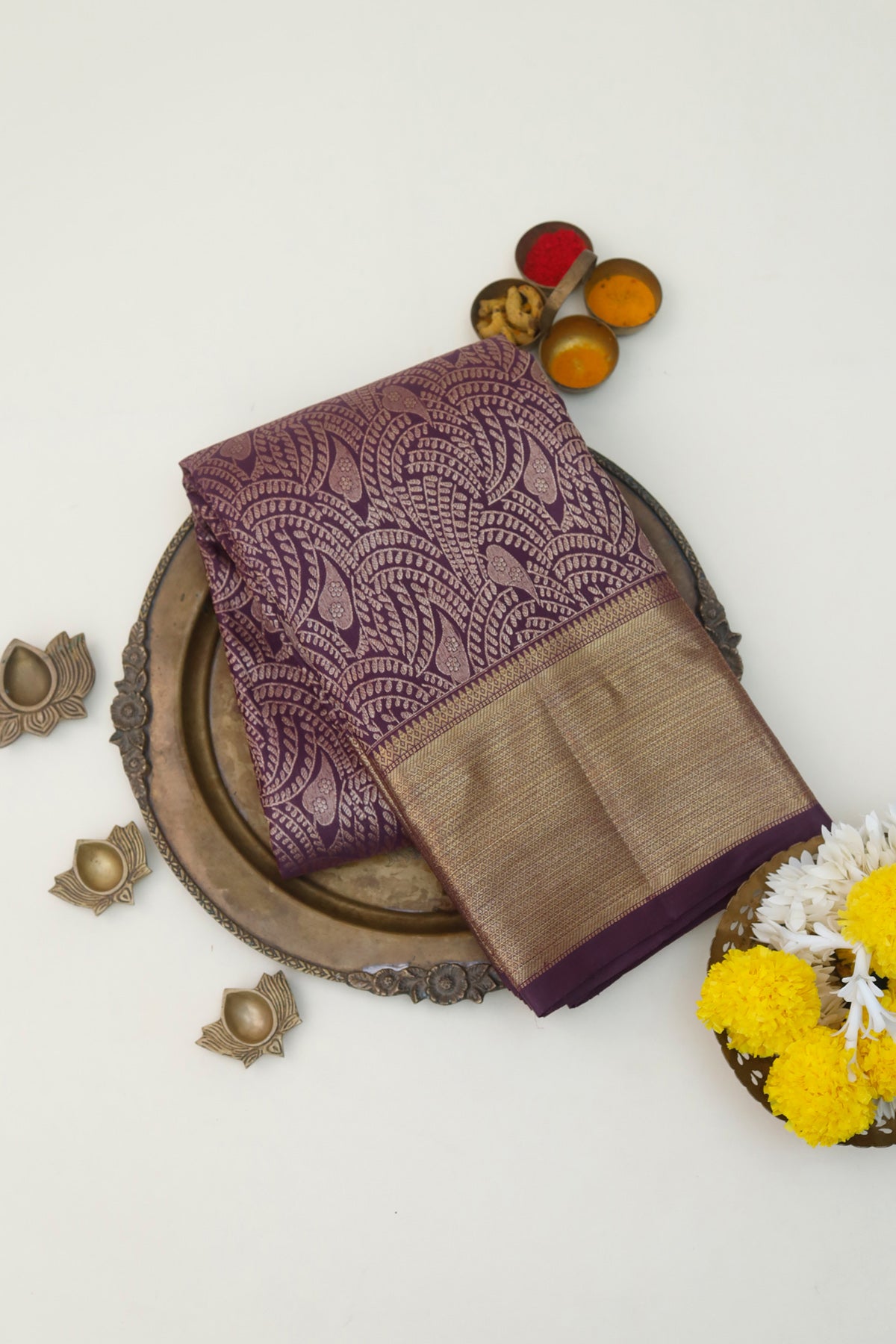 Kancheepuram Silk Magenta Saree