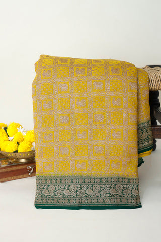 Banarasi Georgette Yellow Saree