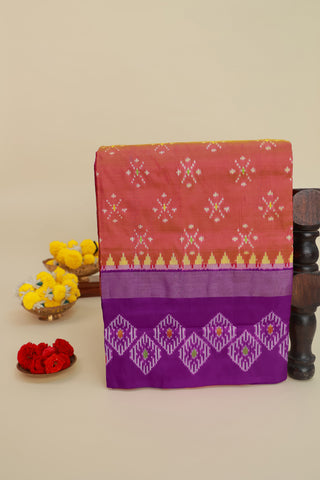 Ikat Silk Rust Saree