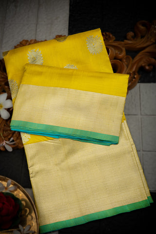 Venkatagiri Silk Lime Yellow Saree