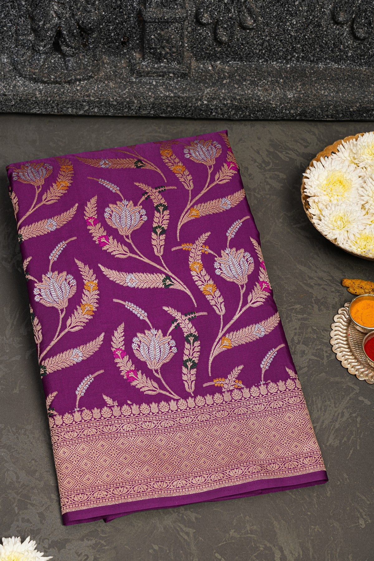 Banarasi Silk Purple Saree