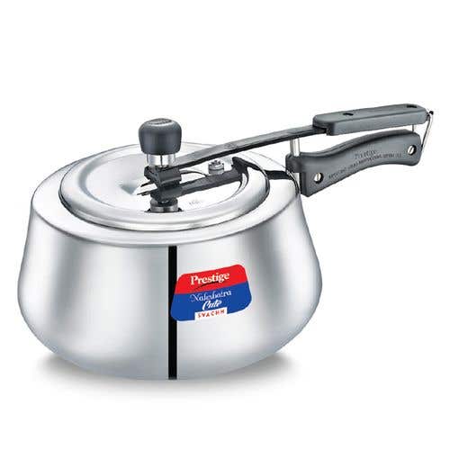 Prestige Nakshatra Cute Svachh Stainless Steel Spillage Control Pressure Cooker (Silver)