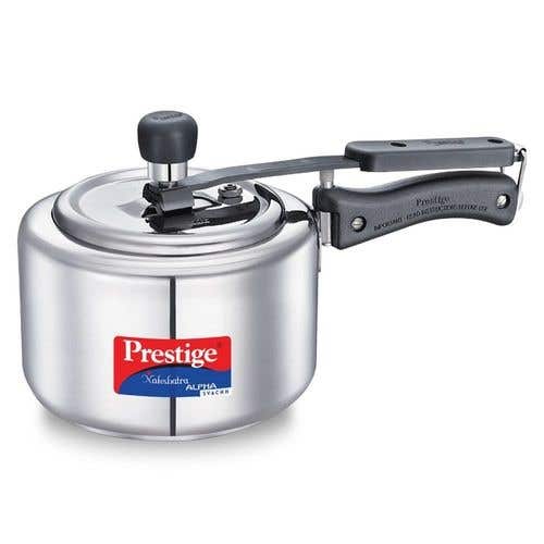 Prestige Nakshatra Alpha Svachh Stainless Steel Spillage Control Pressure Cooker (Silver)