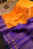 Varamahalakshmi Orange & Violet Kancheepuram Lines Saree