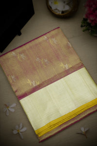 Mandir Gold & Purple Uppada Buttis Saree